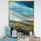 Designart - Watercolor Desert Storm Abstract Blue - Cottage Canvas in Gold Frame